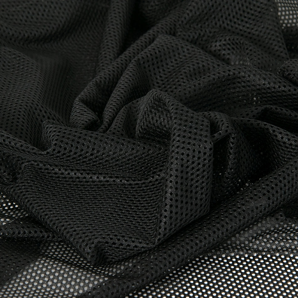 Black Poly Punctured Mesh 2032 - Fabrics4Fashion