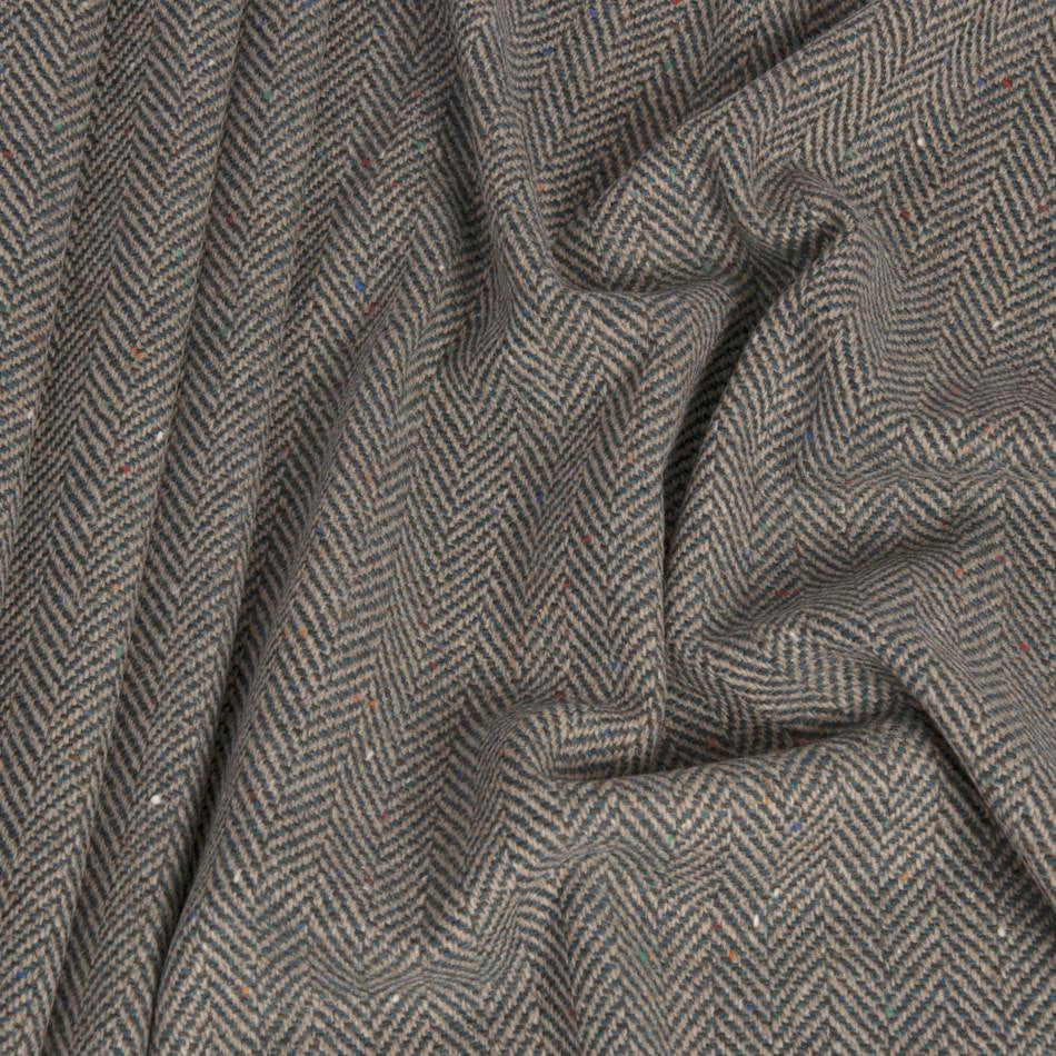 Peacock Blue Herringbone Tweed 211 - Fabrics4Fashion