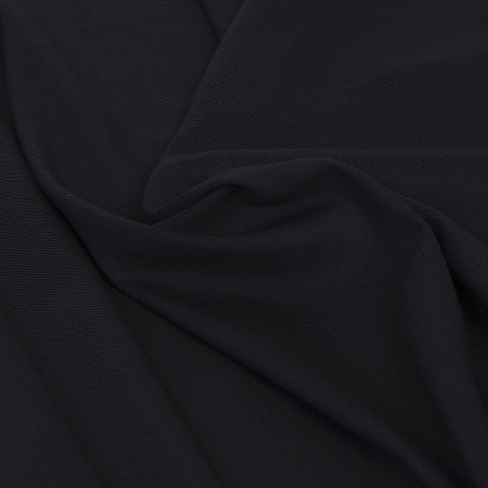 Black Poly / Cotton Ribbed Fabric 2113 - Fabrics4Fashion
