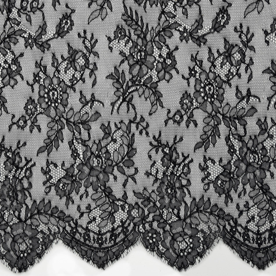 Red scallop corded lace $38.99/m 140 cm wide - Gardams Fabrics