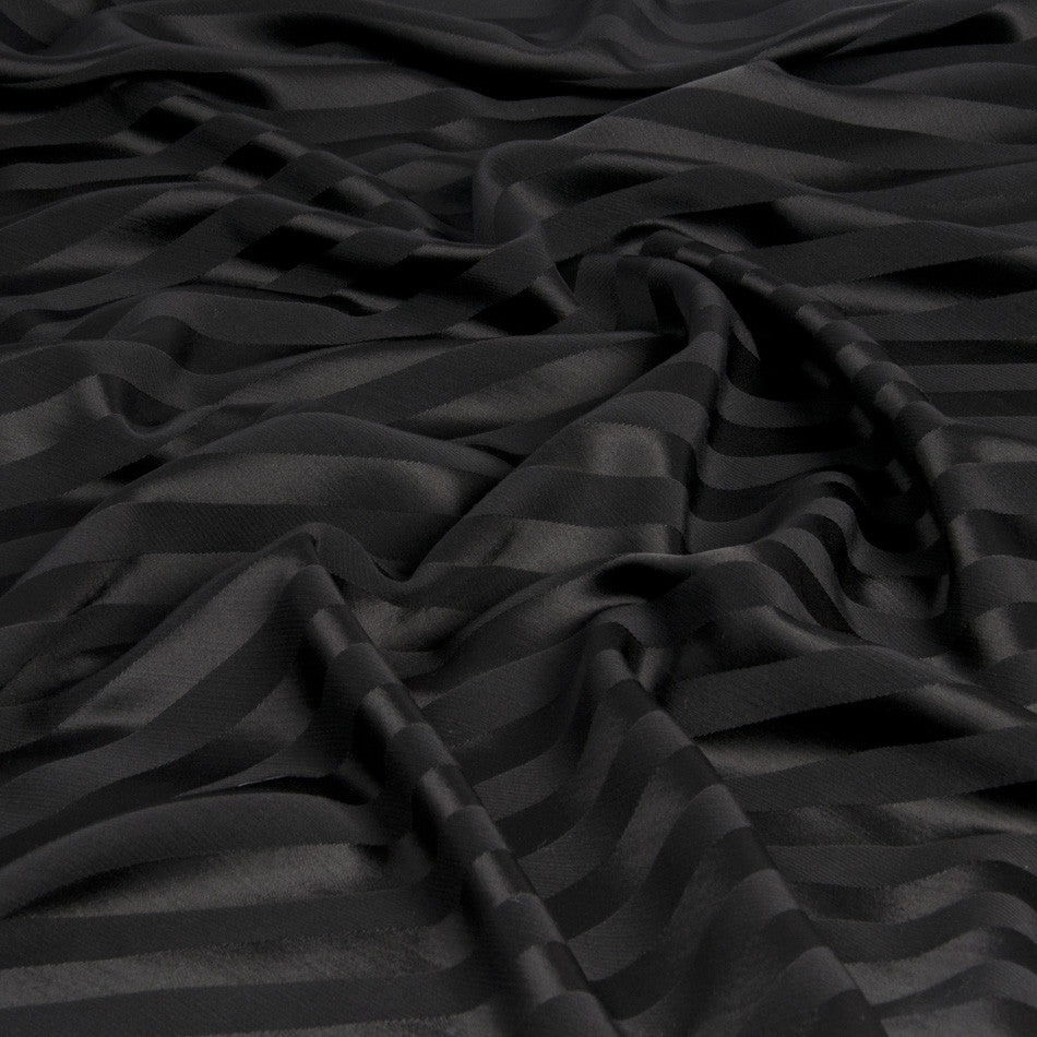 Black Striped Satin Wool Blended Fabric – Fabrics4Fashion