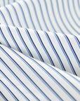 White Blue Stripes Poplin