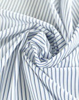 White Blue Stripes Poplin