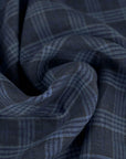 Blue Check Linen Fabric 4121