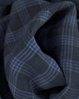 Blue Check Linen Fabric 4121