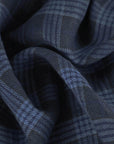 Blue Check Linen Fabric 4121