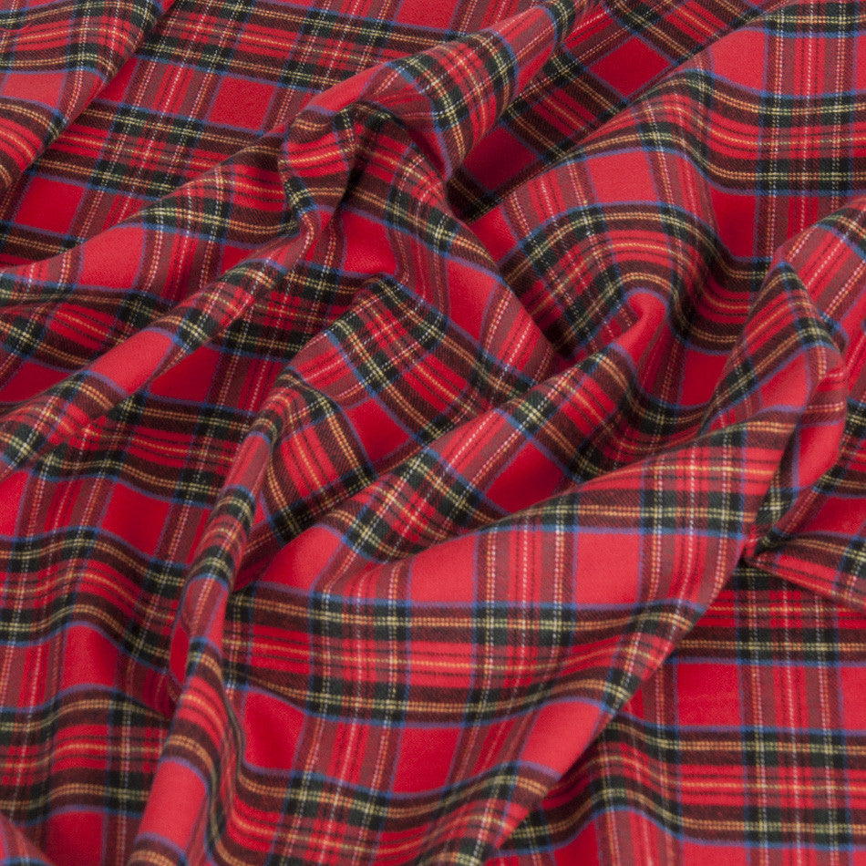 Dressmaking Fabric, Bryce Tartan Cotton - Red