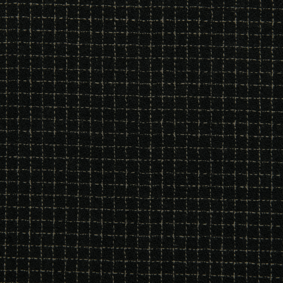 Squared Black Wool Crepe 76 - Fabrics4Fashion