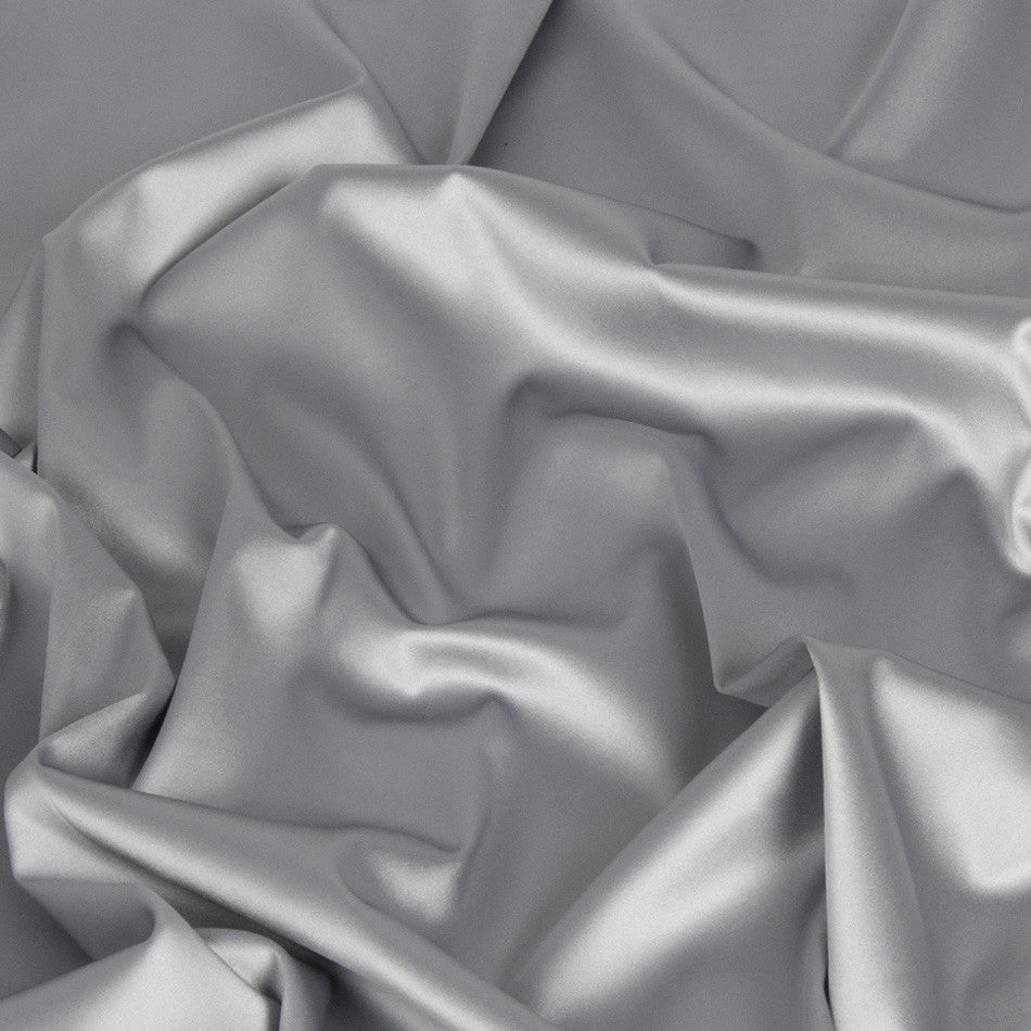 Grey Lightweight Poly Stretch Satin 80 - Fabrics4Fashion