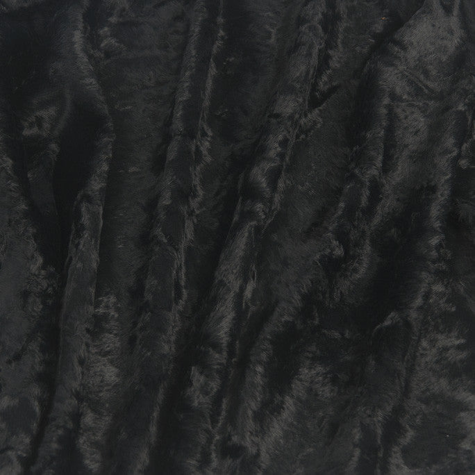 Sleek Black Crushed Faux Fur Fabric – Fabric Depot