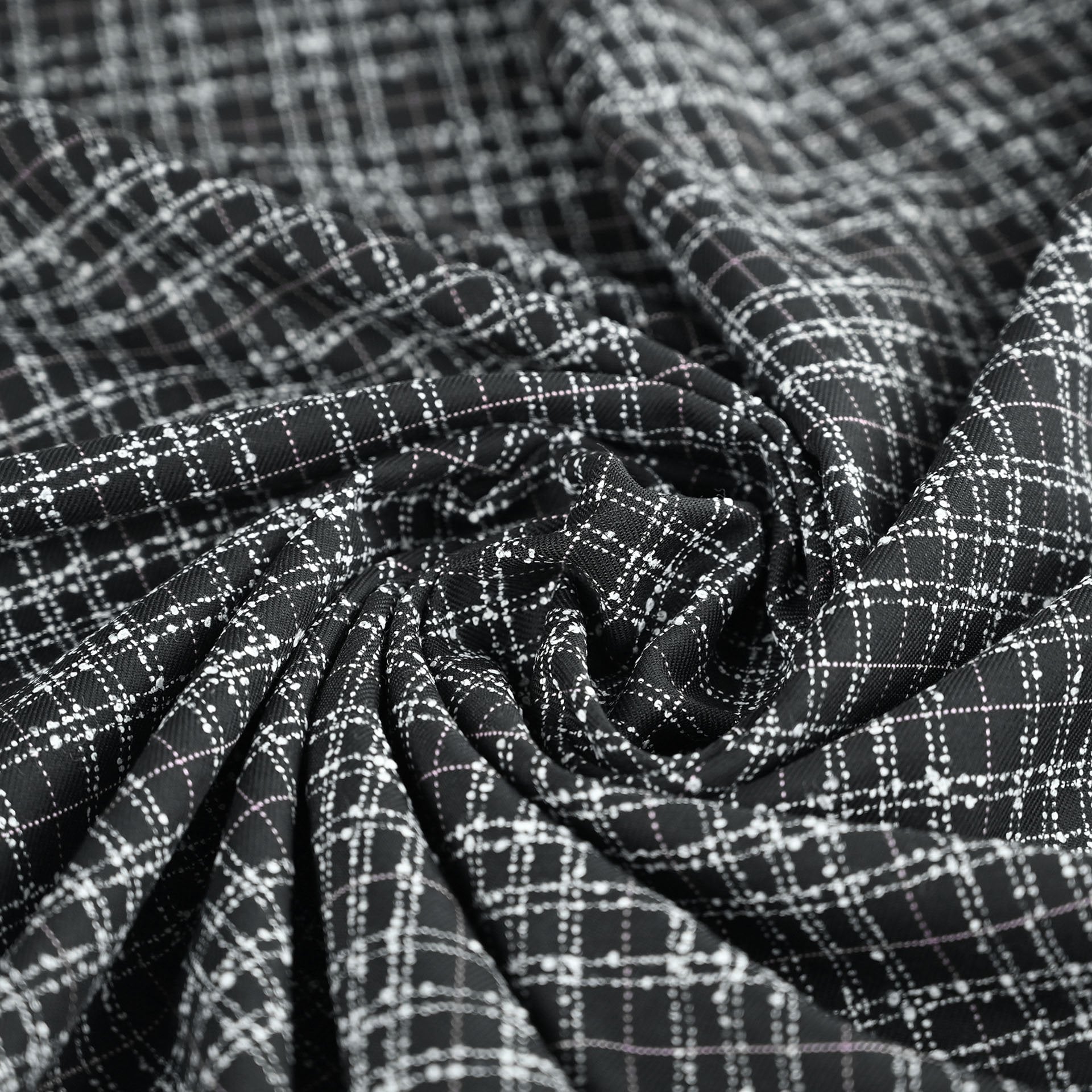 Black Check Blouclé 4020 fabric