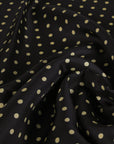 Black Printed Silk Satin Polkadot 3134