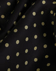 Black Printed Silk Satin Polkadot 3134