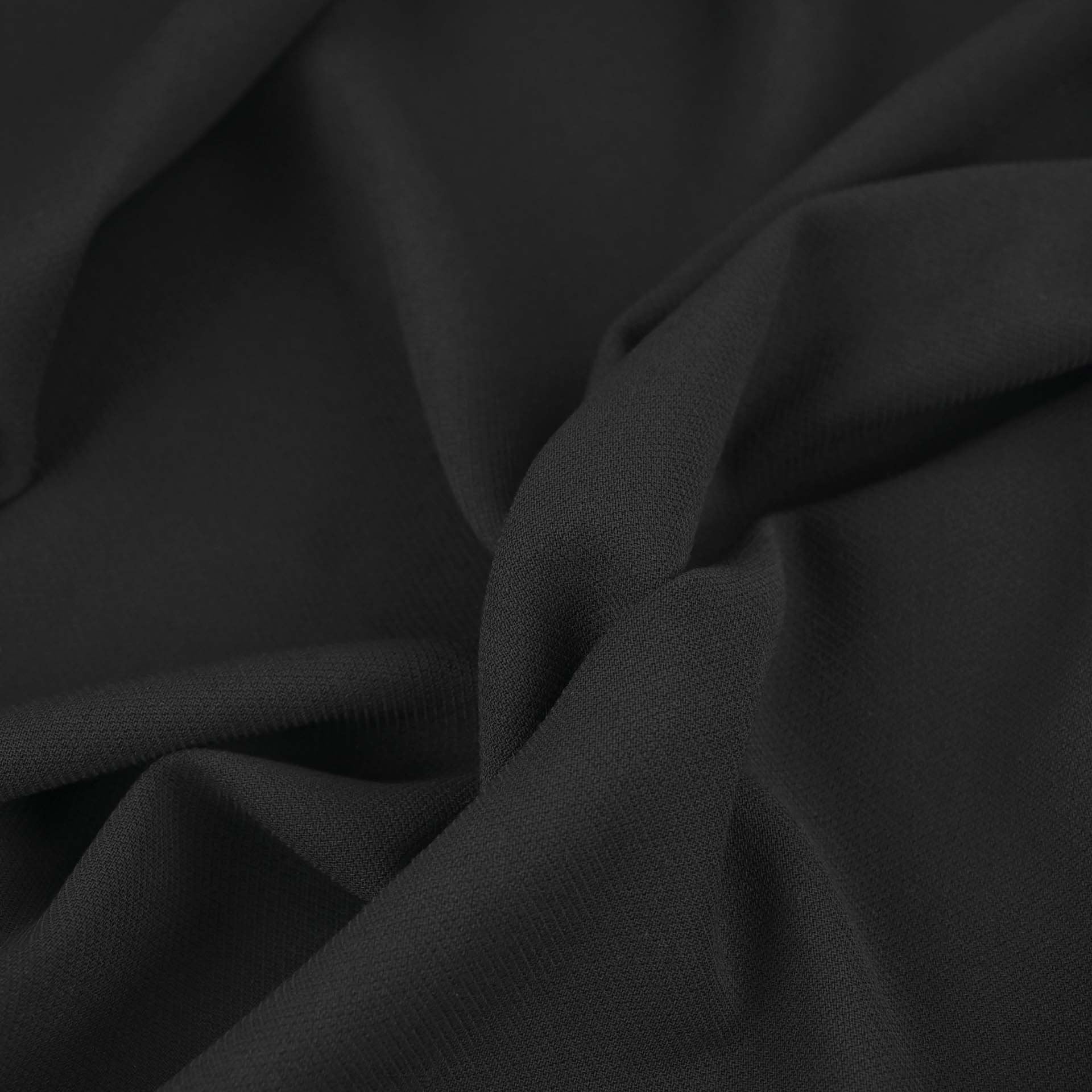 Black Wool Crepe Fabric 97423