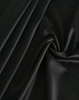 Black Wool Satin Fabric 4664