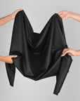 Black Wool Satin Fabric 4664