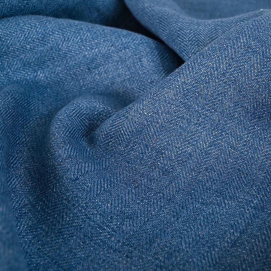 Blue Linen Fabric 414