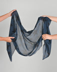 Blue Printed Silk Fabric 8685