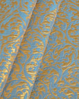 Gold and Blue Jacquard Fabric 96892
