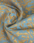 Gold and Blue Jacquard Fabric 96892