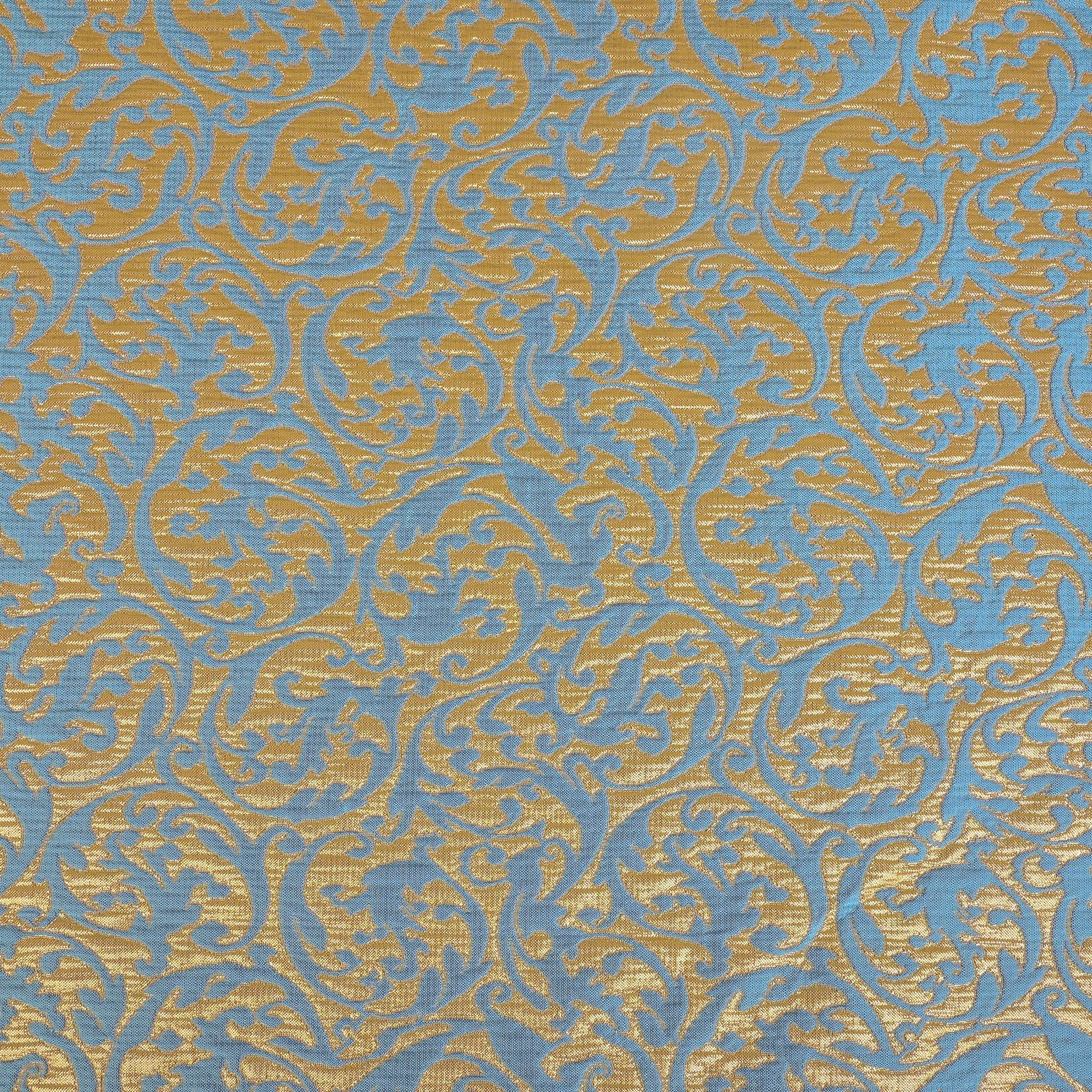 Gold and Blue Jacquard Fabric 96892