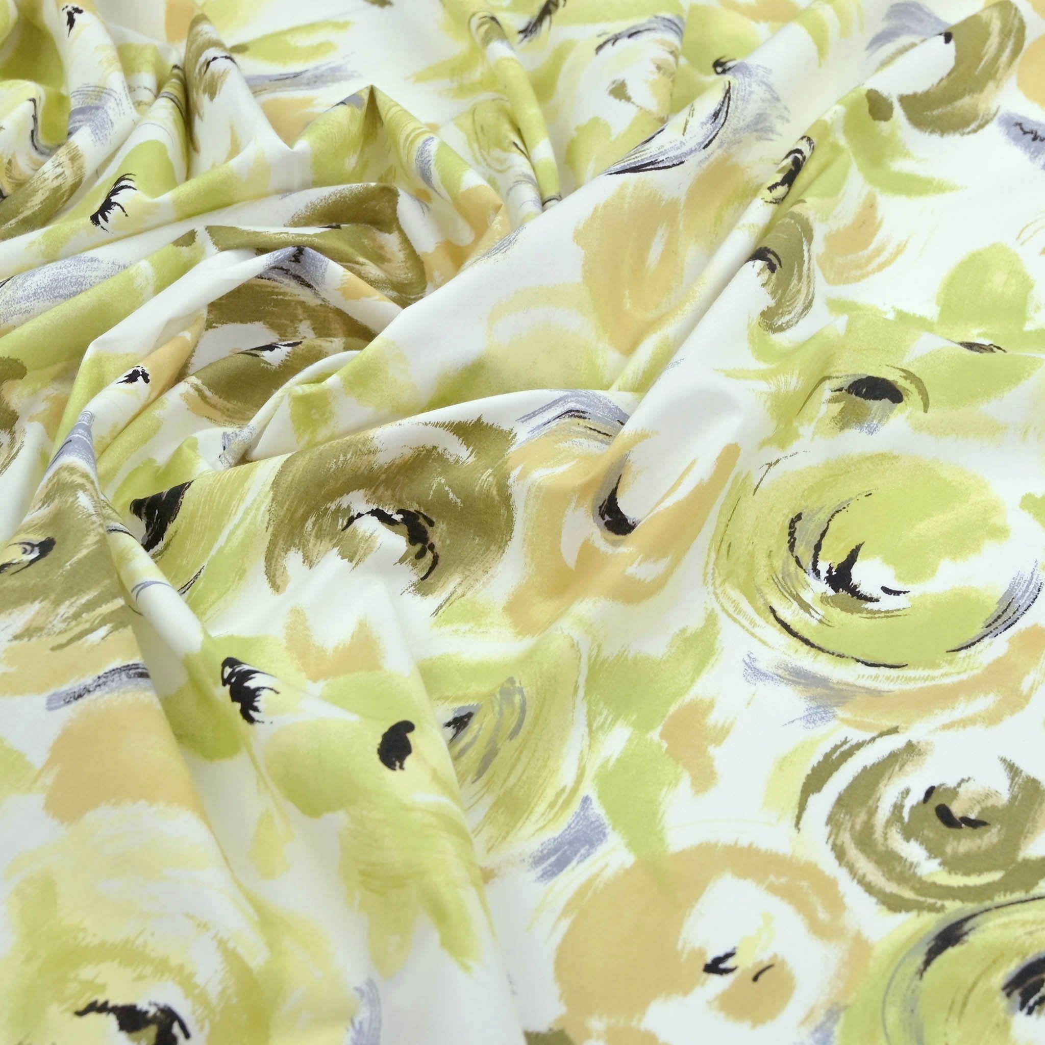 Green Floral Print Fabric 98683