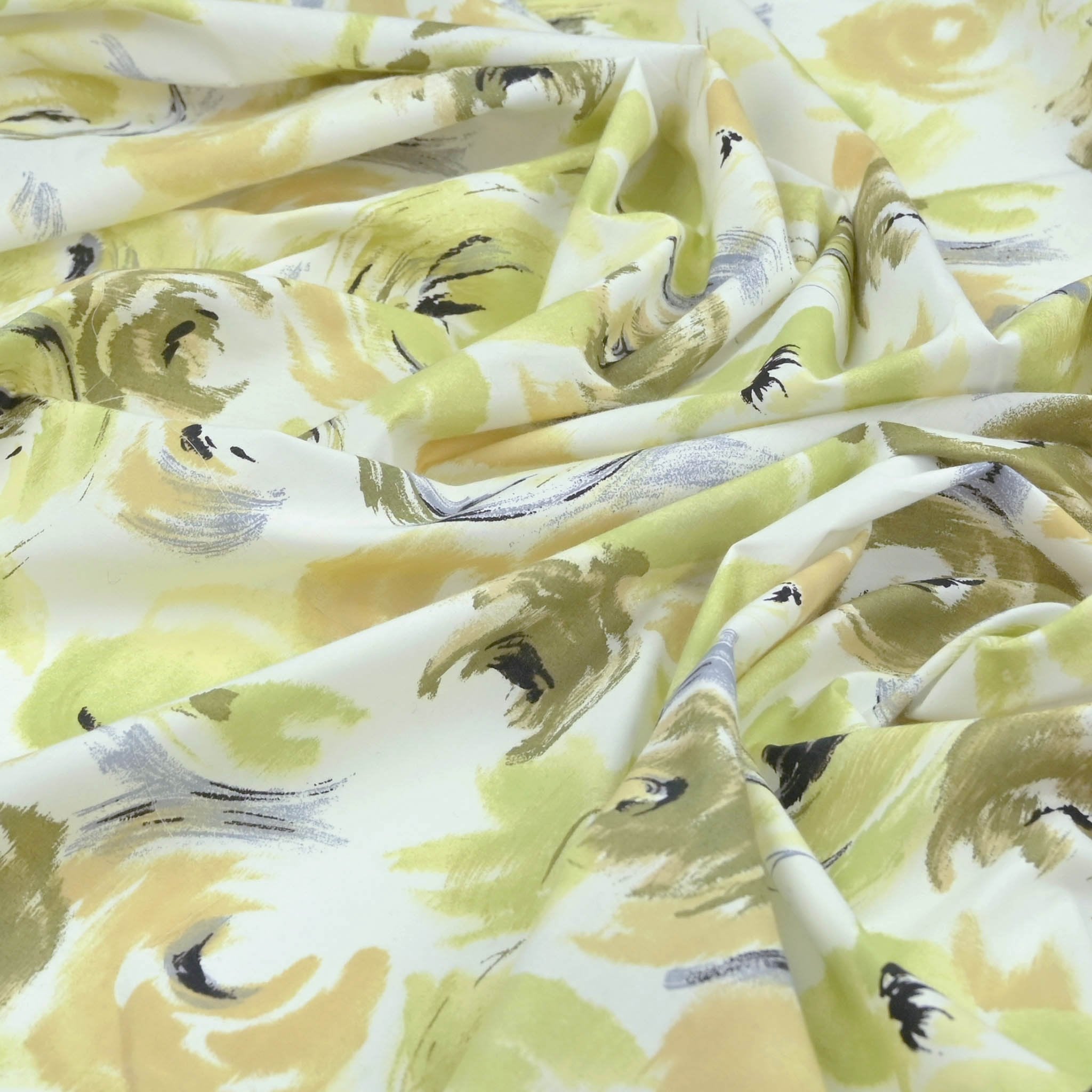 Green Floral Print Fabric 98683