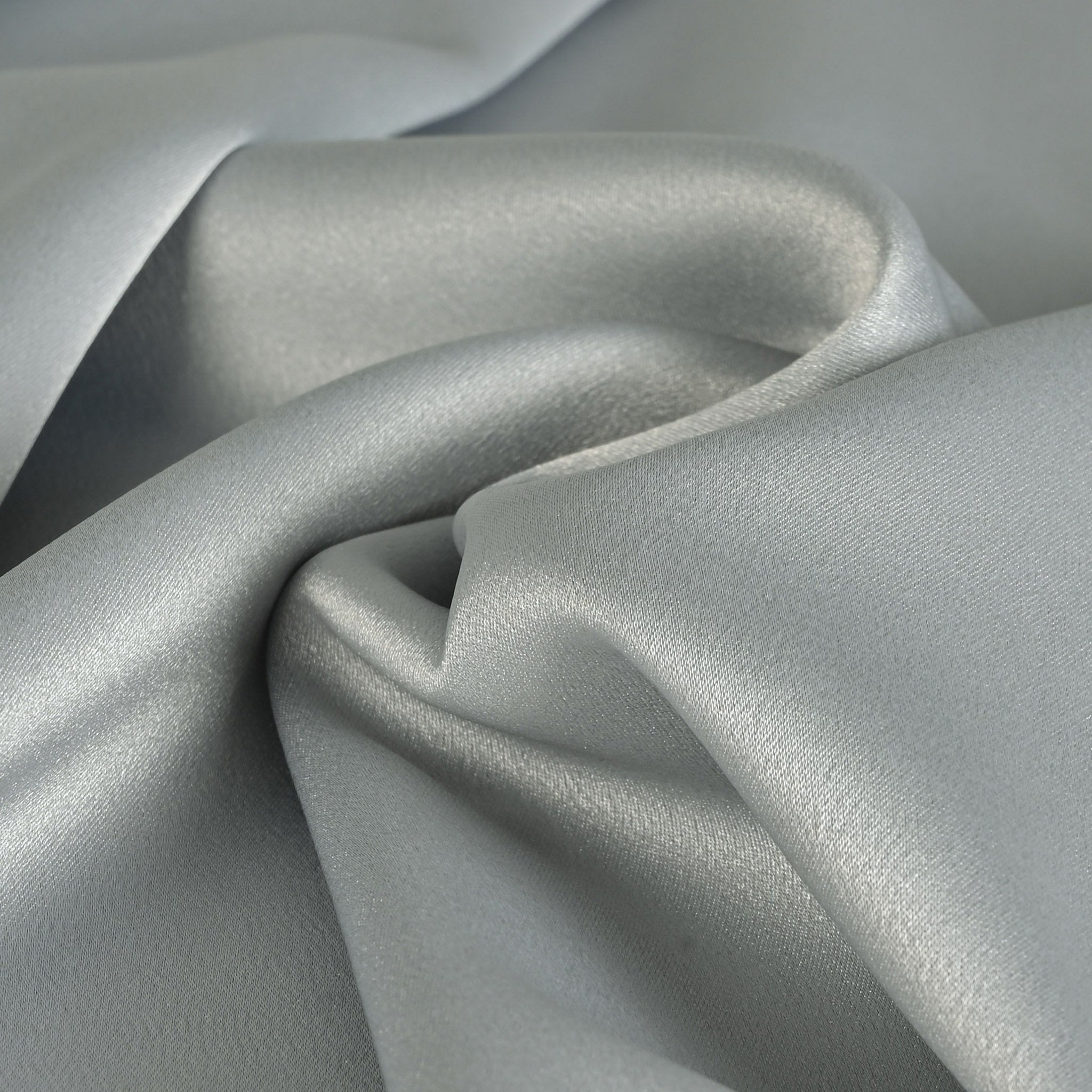 Grey Satin Crepe Fabric 3991