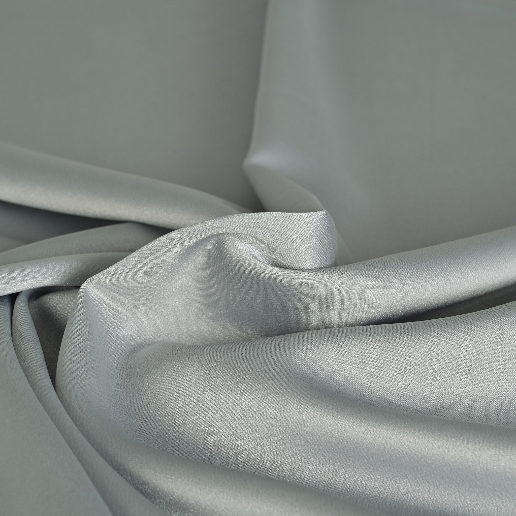 Grey Satin Crepe Fabric 3991