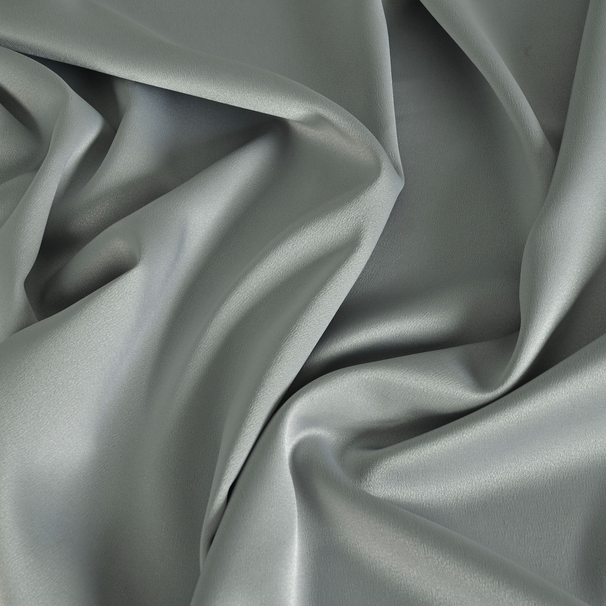 Grey Satin Crepe Fabric 3991