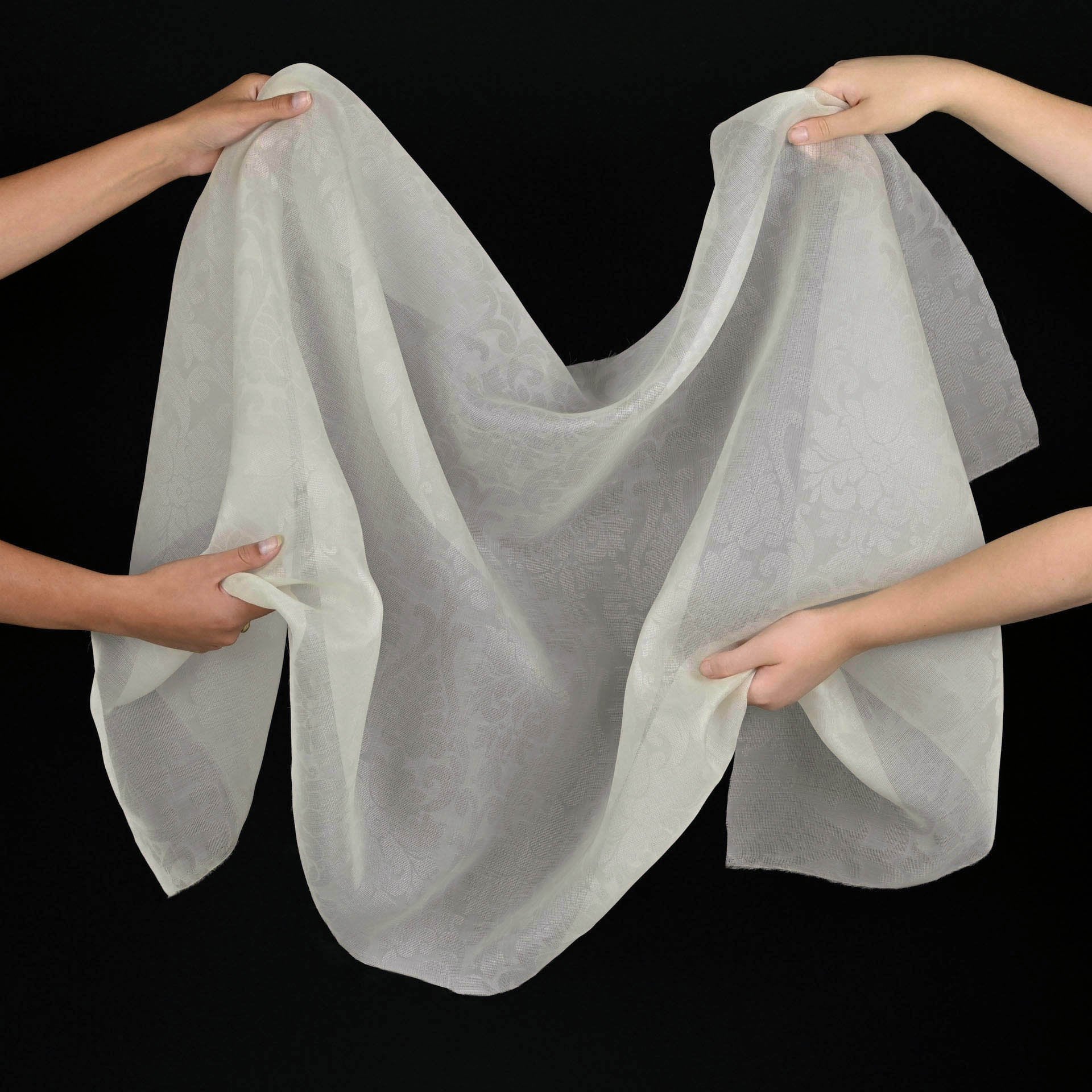 Ivory Organza Silk Fabric 97606