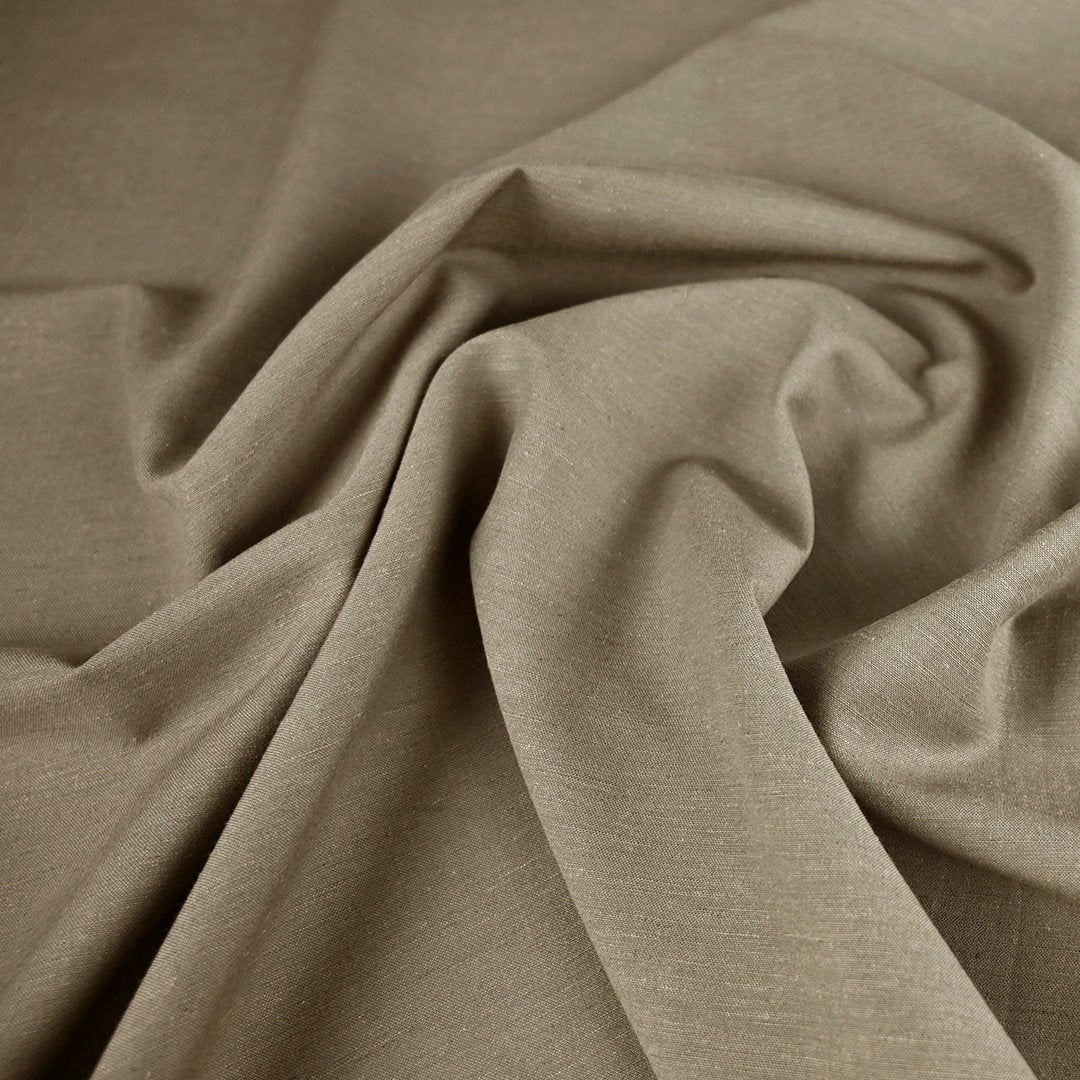 Khaki Beige Linen Blend Fabric 99957 – Fabrics4Fashion