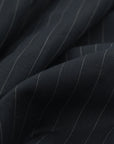 Midnight Pinstripe Linen Fabric 97573