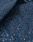 Navy Fancy Tweed Fabric 1521