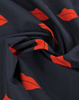 Navy Grosgrain Print Fabric 2720