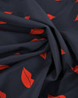 Navy Grosgrain Print Fabric 2720