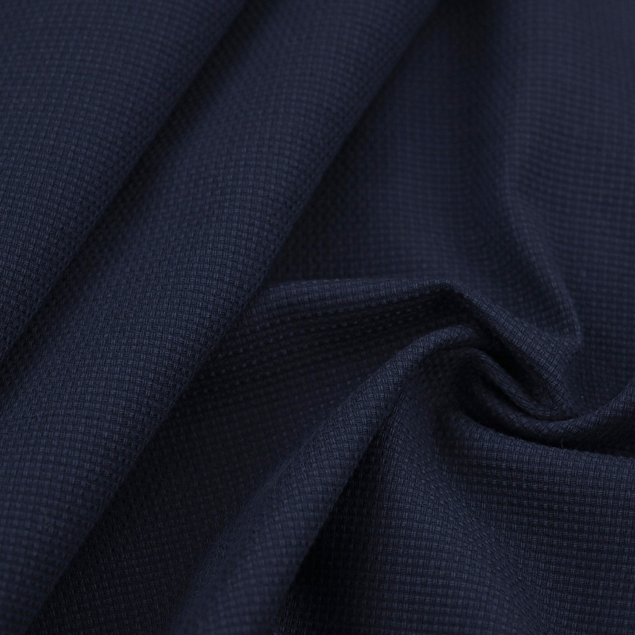 Navy Plain Tweed Fabric 2799