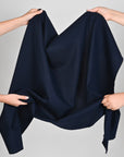 Navy Plain Tweed Fabric 2799