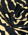Navy Print Crepe fabric