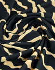 Navy Print Crepe fabric
