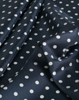 Navy Polka-Dot Satin Fabric 8692