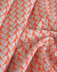 Orange Birds Jacquard Fabric 2075
