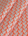 Orange Birds Jacquard Fabric 2075
