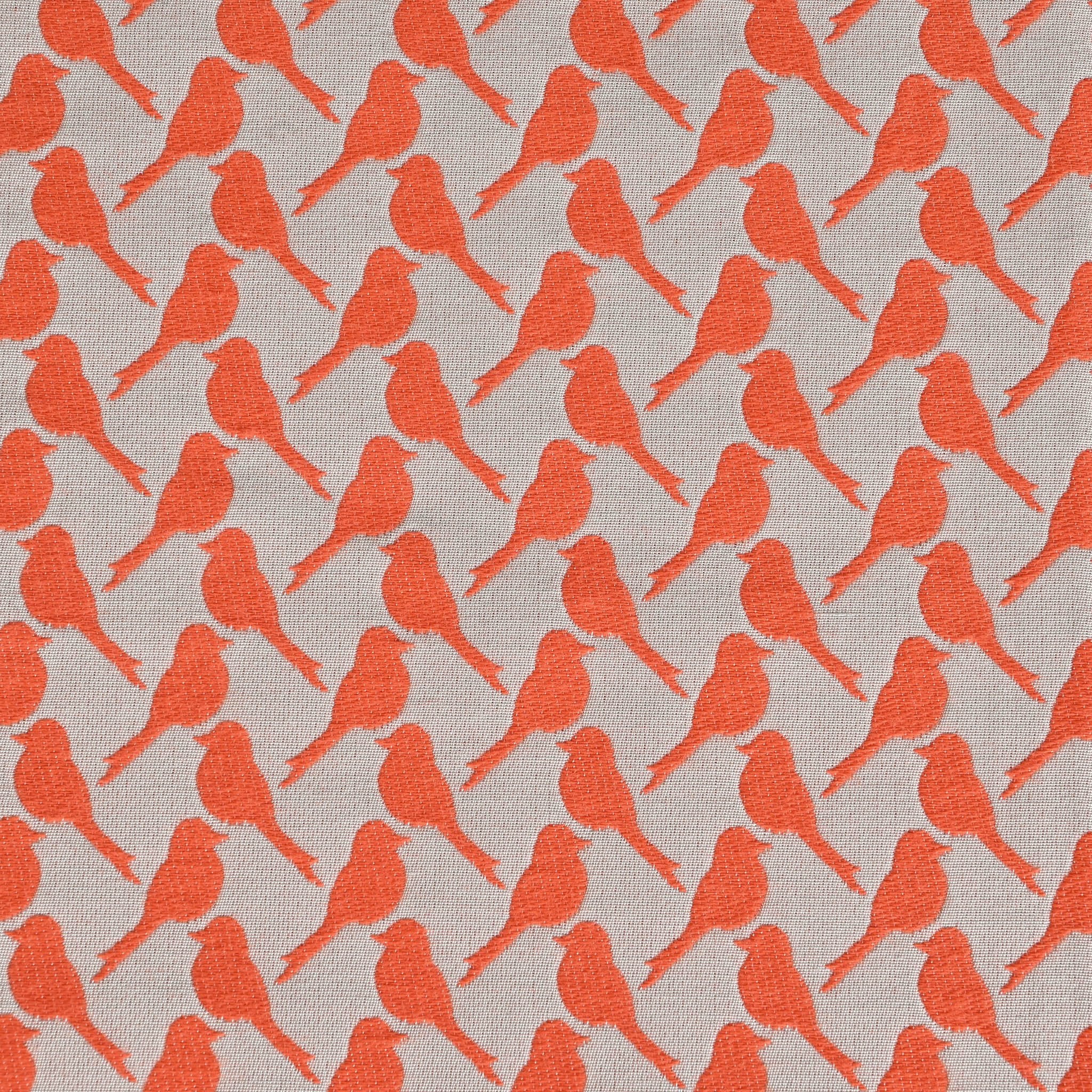 Orange Birds Jacquard Fabric 2075