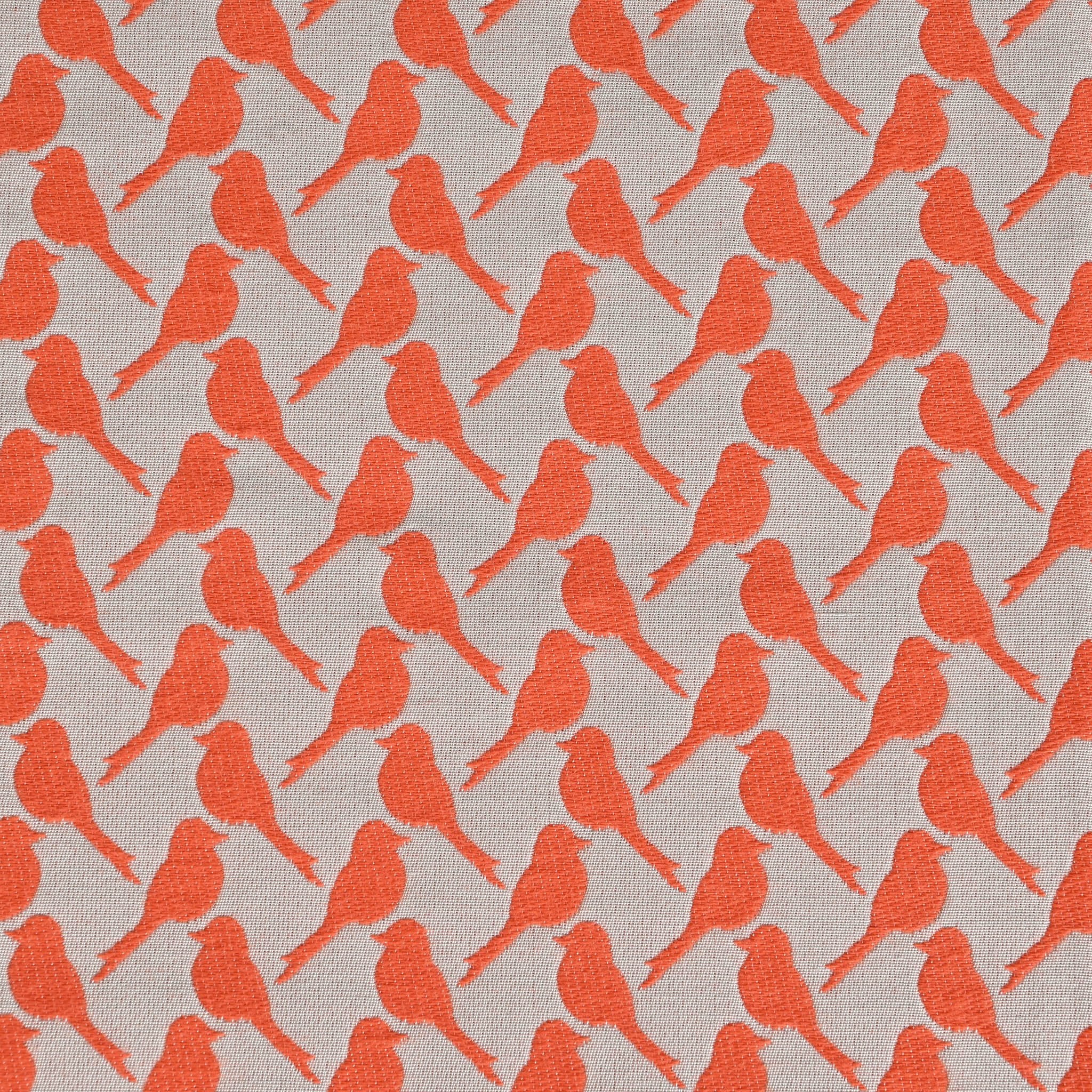 Orange Birds Jacquard Fabric 2075