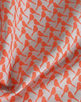 Orange Birds Jacquard Fabric 2075