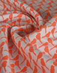 Orange Birds Jacquard Fabric 2075