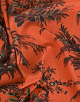 Orange Printed Silk Georgette Fabric 6570