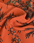 Orange Printed Silk Georgette Fabric 6570