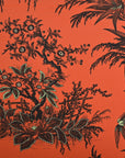Orange Printed Silk Georgette Fabric 6570